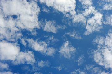 white fluffy clouds on blue sky