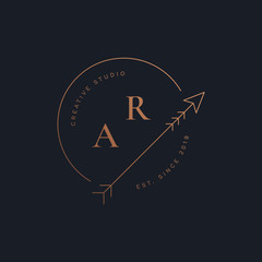 Wall Mural - simple arrow badge design