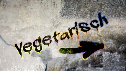 Wall Mural - Schild 399 - Vegetarisch