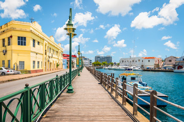 Fototapete - Promenade at marina of Bridgetown, Barbados.