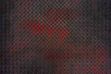 Wall Mural - grunge metal diamond plate floor texture background.