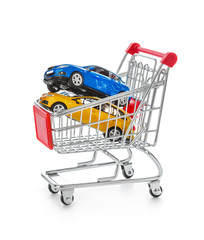 Poster - Toy cars in shopping cart