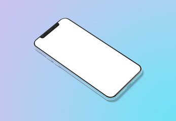 Wall Mural - modern smartphone mockup on gradient background 3d rendering
