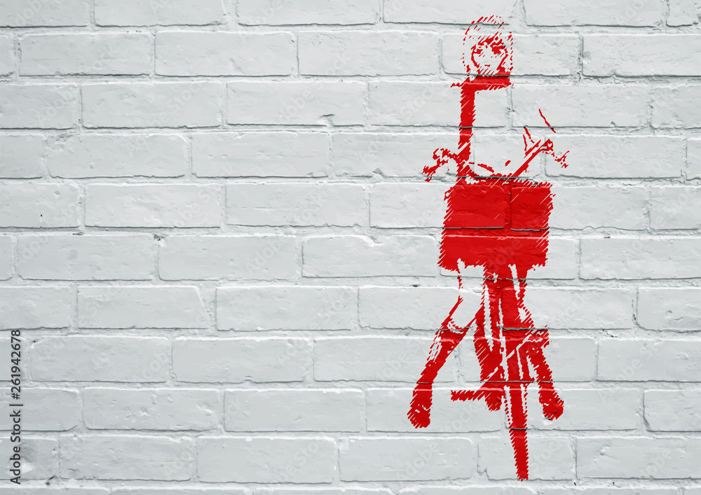 Photo Street art. Femme faisant du vélo