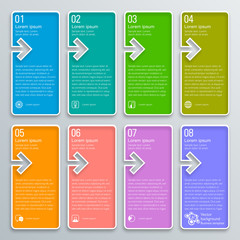 Wall Mural - infographics vector arrow buttons, 8-step