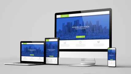 responsive modern design website devices collection mockup