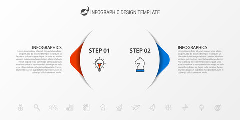 Infographic design template. Creative concept with 2 steps