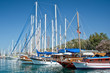 Sailboats in the harbor of Kos, Dodecanese island, Greece