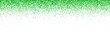 Green confetti on white background, wide horizontal. Vector