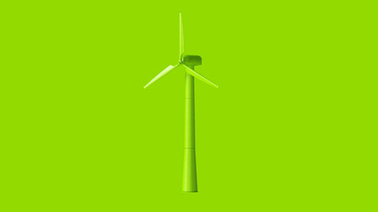 Wall Mural - Lime Green Wind Turbine 3d illustration 