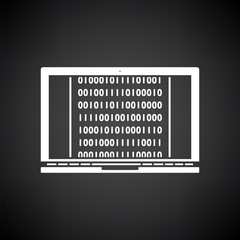 Wall Mural - Laptop With Binary Code Icon