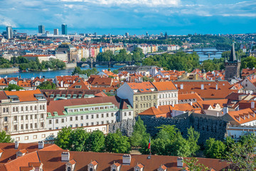 Wall Mural - Panoramic scenic view of Prague city skyline, Prague, Czech Republic