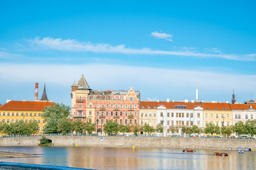 Wall Mural - Panoramic scenic view of Prague city skyline, Prague, Czech Republic