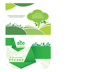 Eco energy concept brochure design template.infographic Vector illustration