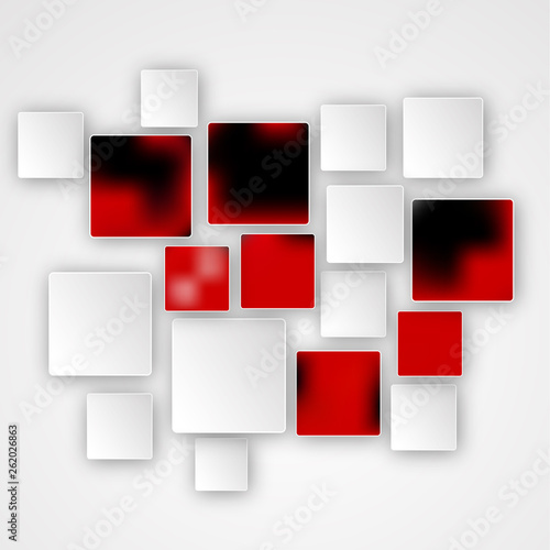 Abstract Red Black And White Square Modern Background Design