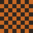 Vector chess field in black and orange colors. Seamless pattern.
