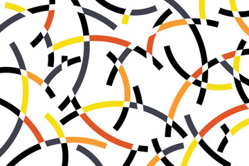 Wall Mural - abstract background pattern made with circular geometric shapes in grey, orange, yellow and black co