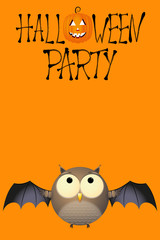 Poster - Halloween party poster/ banner with an owl