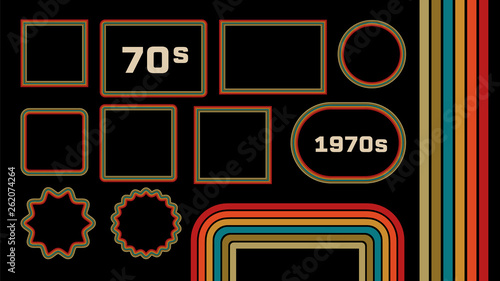 Photographie 1970s Style Museum Picture Frames Vector Set