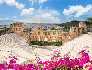 Fototapete - Herodes Atticus amphitheater of Acropolis, Athens
