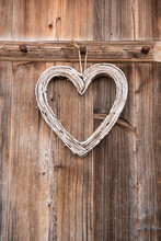 Decorative Heart Hanging On Wooden Coat Hook