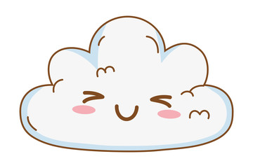 Canvas Print - cute kawaii cloud cartoon