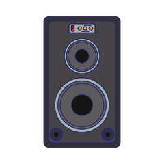 Sticker - Party music speaker with bass blue lines