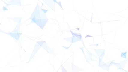 Wall Mural - beautiful pink red blue colored network lines and triangles motion on white background.