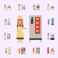 Sticker - Oven, bakery color icon. Bakery icons universal set for web and mobile