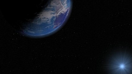 Wall Mural - Abstract Blue planet Earth 3D. The space of the sphere in the Universe.