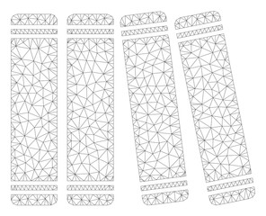 Mesh anamnesis books polygonal icon illustration. Abstract mesh lines and dots form triangular anamnesis books. Wire frame 2D polygonal line network in vector format isolated on a white background.