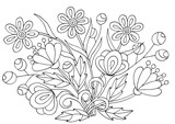 Fototapeta Motyle - Hand-drawn flower patterns for coloring pages