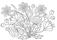 Hand-drawn Flower Patterns For Coloring Pages