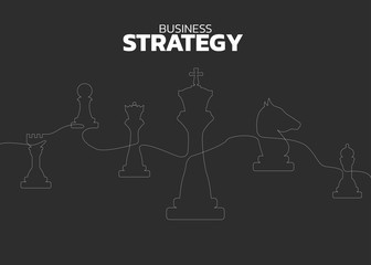 Wall Mural - chess piece silhouette line vector. icon for business planning and strategy thinking