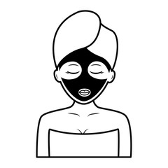 Sticker - woman with towel spa