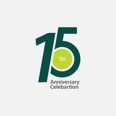 15 th anniversary celebration vector template design illustration