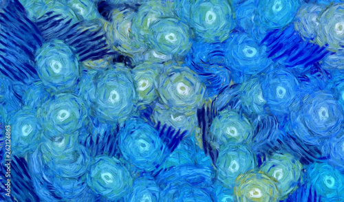 Impressionism wall art print. Vincent Van Gogh style oil painting. Swirl spla...