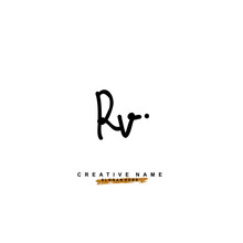 R V RV Initial Logo Template Vector