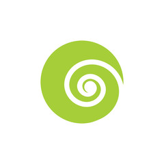 green spiral curves circle logo vector