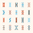 DNA patterns of various structures. flat design style minimal vector illustration