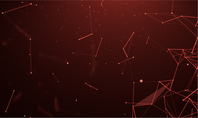 Wall Mural - Abstract red background with geometric pattern. Communication, digital technologies.