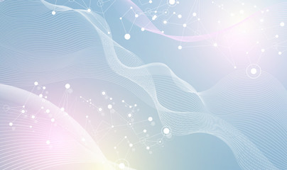 Wall Mural - Abstract communication background with white shiny network pattern.