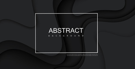 Wall Mural - black background with frame and abstract pattern.