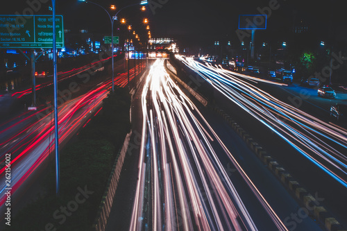 Long exposure shot at night in india. Canvas Print