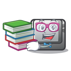 Poster - Student with book button I isolated in the cartoon