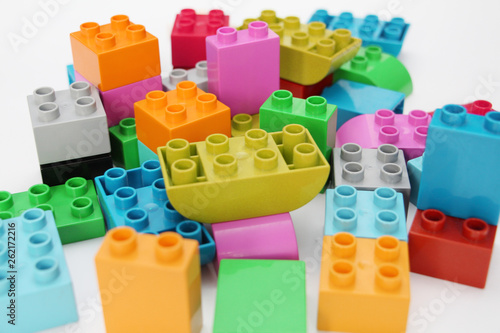 Construction designer for children. Building blocks. Multi-colored cubes for ...