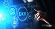 © WrightStudio - Objective Key Results Business technology process improvement concept on virtual screen.