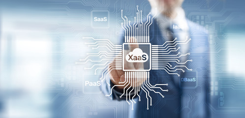 Wall Mural - XaaS PaaS SaaS IaaS DBaaS Infrasstructure Service Data Base Platform development solution for business.