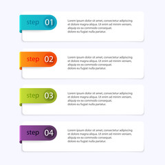 Wall Mural - Vector info graphics for your business presentations. Can be used for website layout, numbered banners, diagram, horizontal cutout lines, web design.