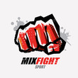 fist symbol, martial arts concept, logo or emblem template